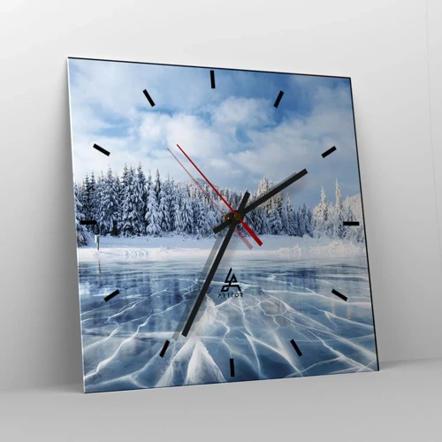 Reloj de pared - Reloj de vidrio - Vista deslumbrante y cristalina - 30x30 cm