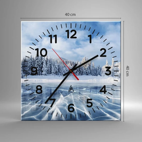 Reloj de pared - Reloj de vidrio - Vista deslumbrante y cristalina - 40x40 cm