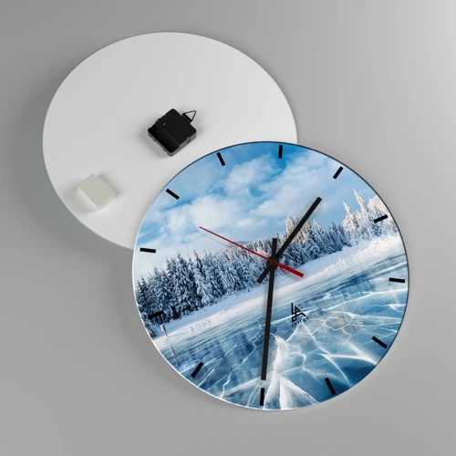 Reloj de pared - Reloj de vidrio - Vista deslumbrante y cristalina - 40x40 cm