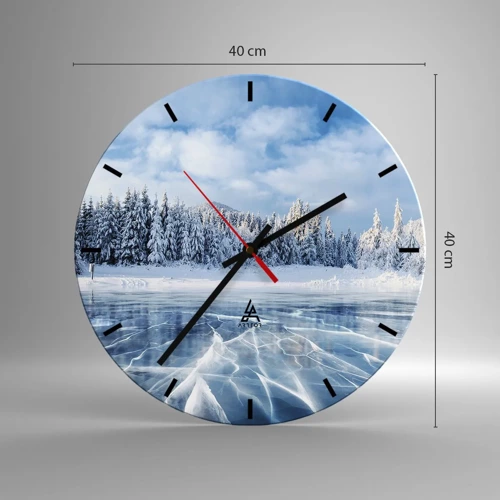 Reloj de pared - Reloj de vidrio - Vista deslumbrante y cristalina - 40x40 cm