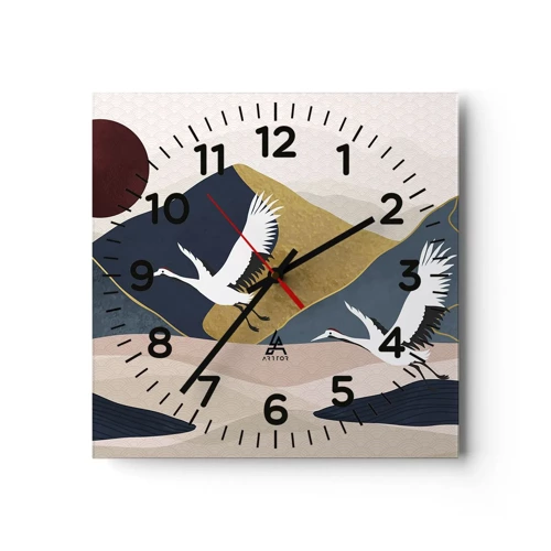 Reloj de pared - Reloj de vidrio - Y el día ha vuelto a pasar volando - 30x30 cm