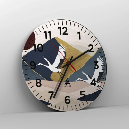 Reloj de pared - Reloj de vidrio - Y el día ha vuelto a pasar volando - 30x30 cm