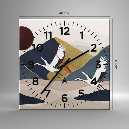 Reloj de pared - Reloj de vidrio - Y el día ha vuelto a pasar volando - 40x40 cm