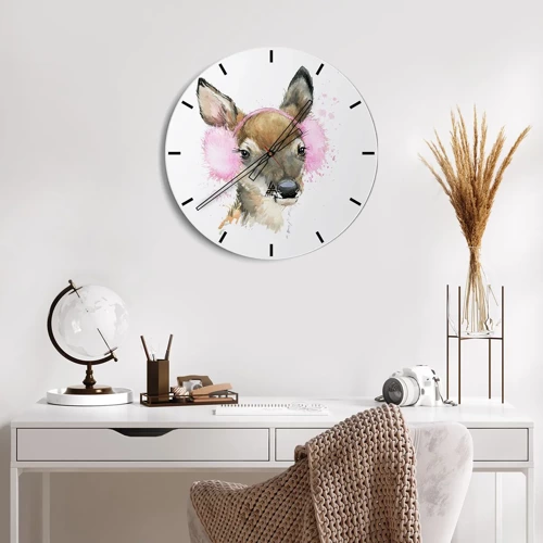 Reloj de pared - Reloj de vidrio - Y el frío no te molestará más - 30x30 cm