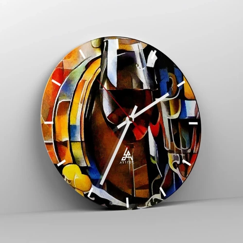 Reloj de pared - Reloj de vidrio - Y el mundo se vuelve más colorido - 30x30 cm