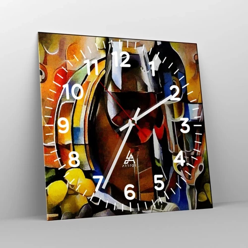 Reloj de pared - Reloj de vidrio - Y el mundo se vuelve más colorido - 30x30 cm