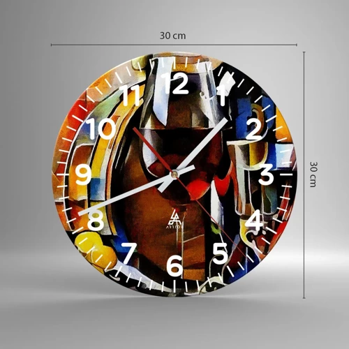 Reloj de pared - Reloj de vidrio - Y el mundo se vuelve más colorido - 30x30 cm