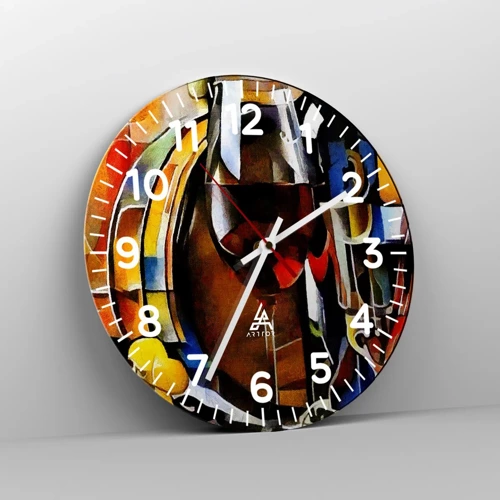 Reloj de pared - Reloj de vidrio - Y el mundo se vuelve más colorido - 30x30 cm