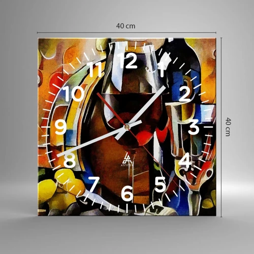 Reloj de pared - Reloj de vidrio - Y el mundo se vuelve más colorido - 40x40 cm