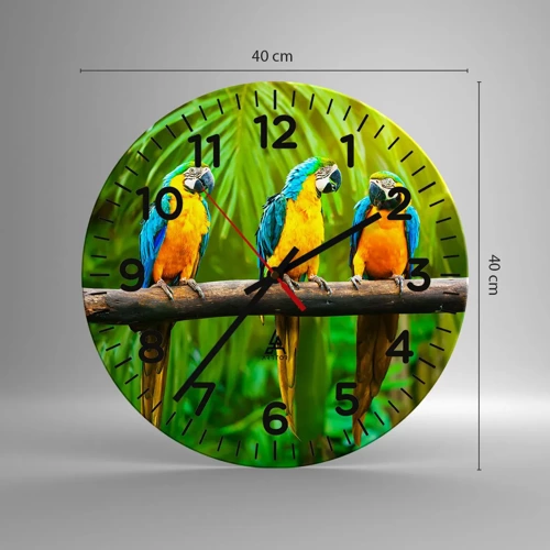 Reloj de pared - Reloj de vidrio - ¿Y has oído que ella...? - 40x40 cm