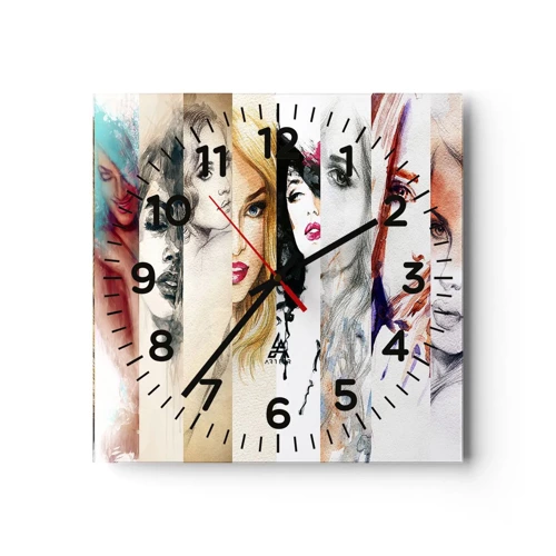 Reloj de pared - Reloj de vidrio - Y siempre eres tú - 30x30 cm