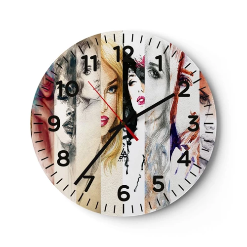 Reloj de pared - Reloj de vidrio - Y siempre eres tú - 30x30 cm