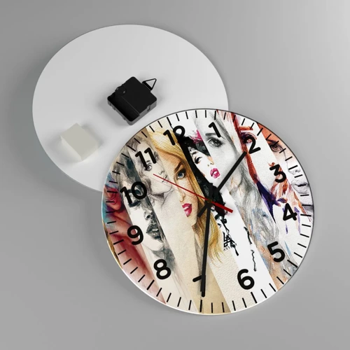 Reloj de pared - Reloj de vidrio - Y siempre eres tú - 30x30 cm