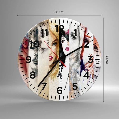 Reloj de pared - Reloj de vidrio - Y siempre eres tú - 30x30 cm