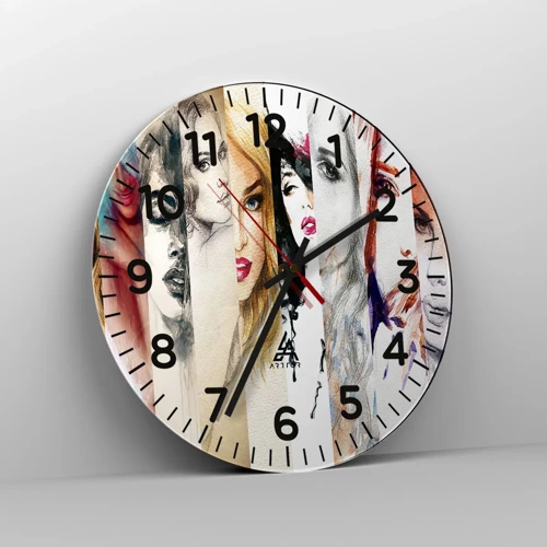 Reloj de pared - Reloj de vidrio - Y siempre eres tú - 30x30 cm