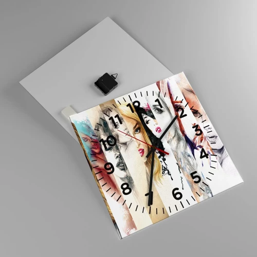 Reloj de pared - Reloj de vidrio - Y siempre eres tú - 40x40 cm