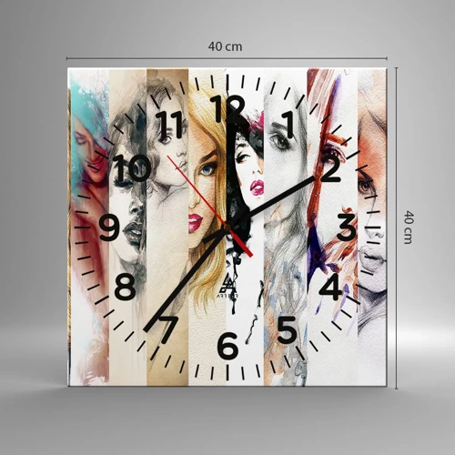 Reloj de pared - Reloj de vidrio - Y siempre eres tú - 40x40 cm