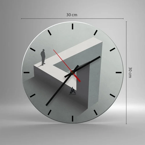 Reloj de pared - Reloj de vidrio - Y, sin embargo, es posible - 30x30 cm