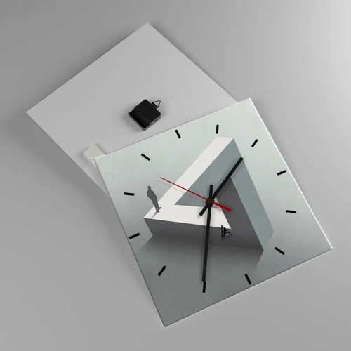 Reloj de pared - Reloj de vidrio - Y, sin embargo, es posible - 40x40 cm