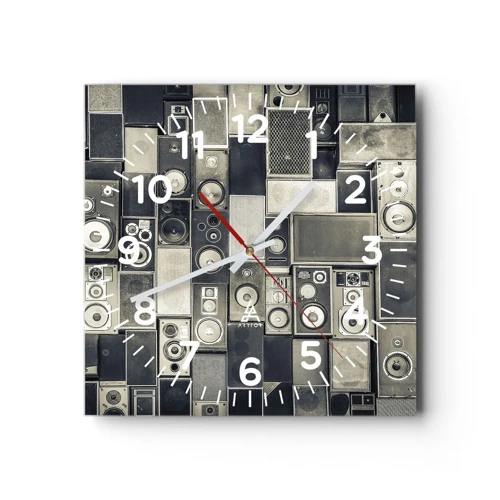 Reloj de pared - Reloj de vidrio - Y todo fluye - 30x30 cm