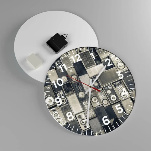 Reloj de pared - Reloj de vidrio - Y todo fluye - 30x30 cm