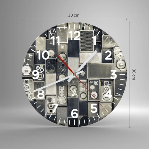 Reloj de pared - Reloj de vidrio - Y todo fluye - 30x30 cm