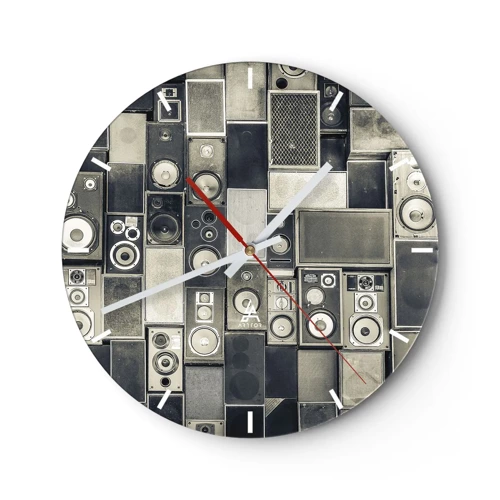 Reloj de pared - Reloj de vidrio - Y todo fluye - 30x30 cm