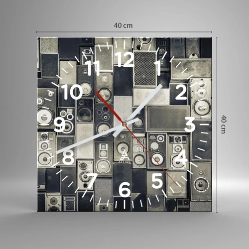 Reloj de pared - Reloj de vidrio - Y todo fluye - 40x40 cm