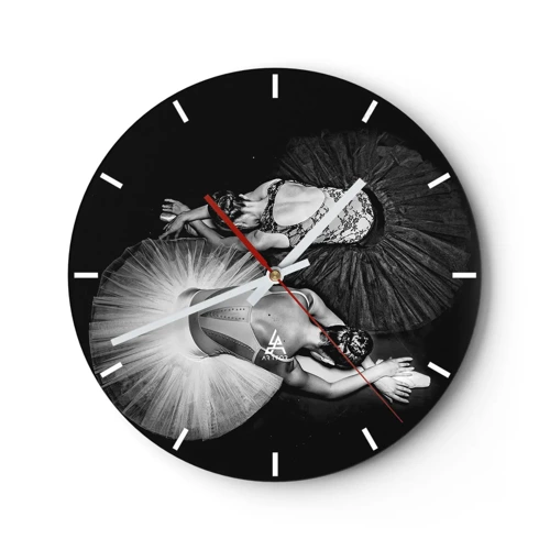Reloj de pared - Reloj de vidrio - Yin y yang: el equilibrio perfecto - 30x30 cm