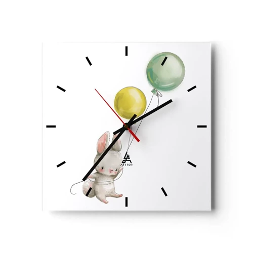 Reloj de pared - Reloj de vidrio - ¡Yo también volaré! - 40x40 cm