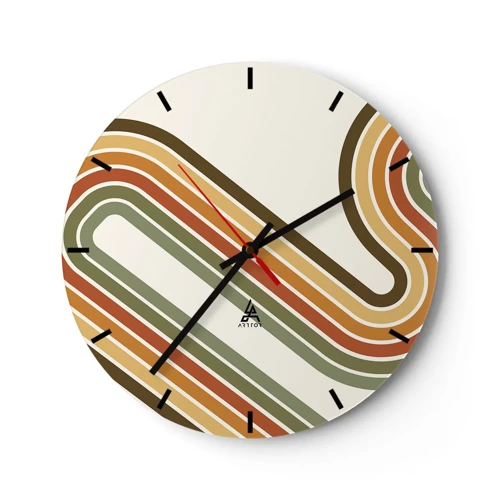 Reloj de pared - Reloj de vidrio - Zigzagueando hasta su destino - 30x30 cm
