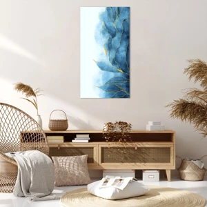 Cuadro sobre lienzo - Impresión de Imagen - Oro y azul - 65x120 cm