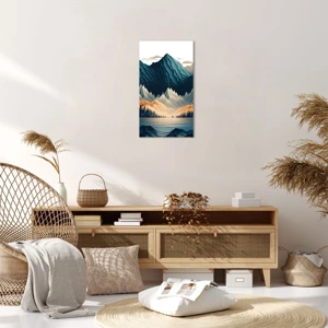 Cuadro sobre lienzo - Impresión de Imagen - Paisaje perfecto de montañas - 45x80 cm