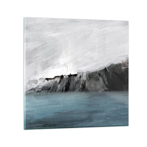 Cuadro sobre vidrio - Impresiones sobre Vidrio - Agua - tierra: un choque de elementos - 40x40 cm