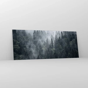 Cuadro sobre vidrio - Impresiones sobre Vidrio - Amanecer en el bosque - 100x40 cm