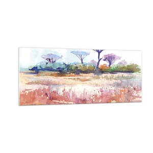 Cuadro sobre vidrio - Impresiones sobre Vidrio - Colores de la sabana - 100x40 cm