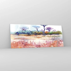 Cuadro sobre vidrio - Impresiones sobre Vidrio - Colores de la sabana - 100x40 cm