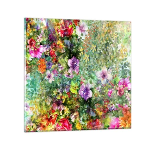 Cuadro sobre vidrio - Impresiones sobre Vidrio - En flores a la perdición - 50x50 cm