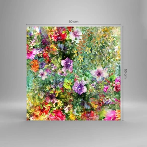 Cuadro sobre vidrio - Impresiones sobre Vidrio - En flores a la perdición - 50x50 cm