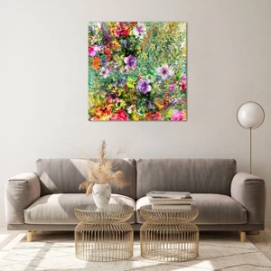 Cuadro sobre vidrio - Impresiones sobre Vidrio - En flores a la perdición - 70x70 cm