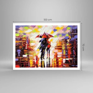 Póster - Juntos a través de la noche y la lluvia - 100x70 cm