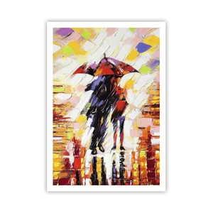 Póster - Juntos a través de la noche y la lluvia - 70x100 cm