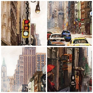 Póster - Nueva York - también colorida bajo la lluvia - 61x91 cm