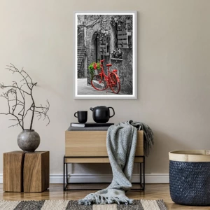 Póster en marco blanco - Callejón de la Toscana - 50x70 cm