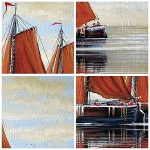 Póster en marco blanco - Navega, marinero.... - 30x30 cm