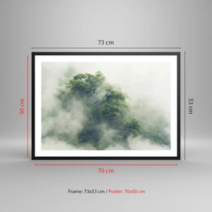 Póster en marco negro - Envuelto en niebla - 70x50 cm