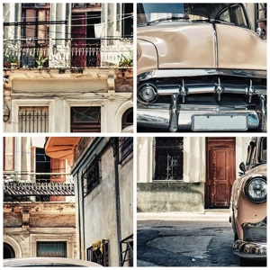 Póster en marco negro - Siesta en La Habana - 100x70 cm