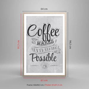 Póster en marco roble claro - ¿Cómo no amar el café? - 61x91 cm