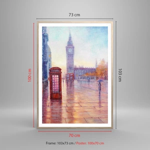 Póster en marco roble claro - Un día de otoño en Londres - 70x100 cm