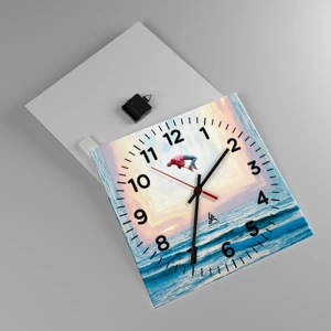 Reloj de pared - Reloj de vidrio - A otra dimensión - 40x40 cm